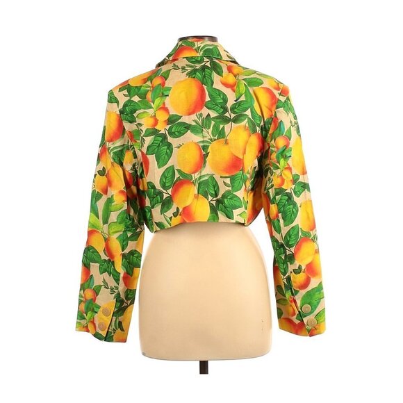 Farm Rio Orange Sands Cropped Linen Blazer L - Picture 10 of 10